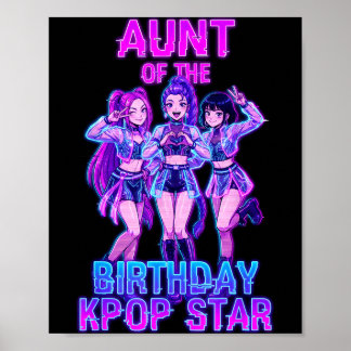 Poster Tante de la star K-pop de la fille d'anniversaire
