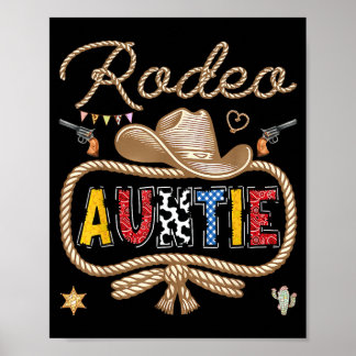 Poster Tante de rodéo cow-boy occidental garçon d'anniver