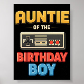 Poster Tante du garçon d'anniversaire, tenue de famille a