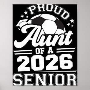 Poster Tante fière d'un diplômé de football senior 2026 