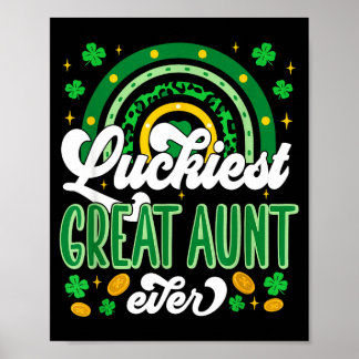 Poster Tante grande la plus chanceuse shamrocks chanceux
