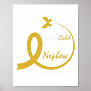 Poster Tante Je Porte De L'or Pour Mon Neveu Cancer De L'