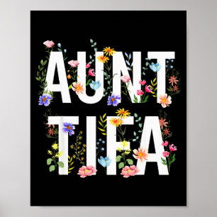 Poster Tante Tifa - Fleurs Sauvages Rétro Féministe Maman