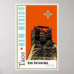 Poster Taos, New Mexico, USA
