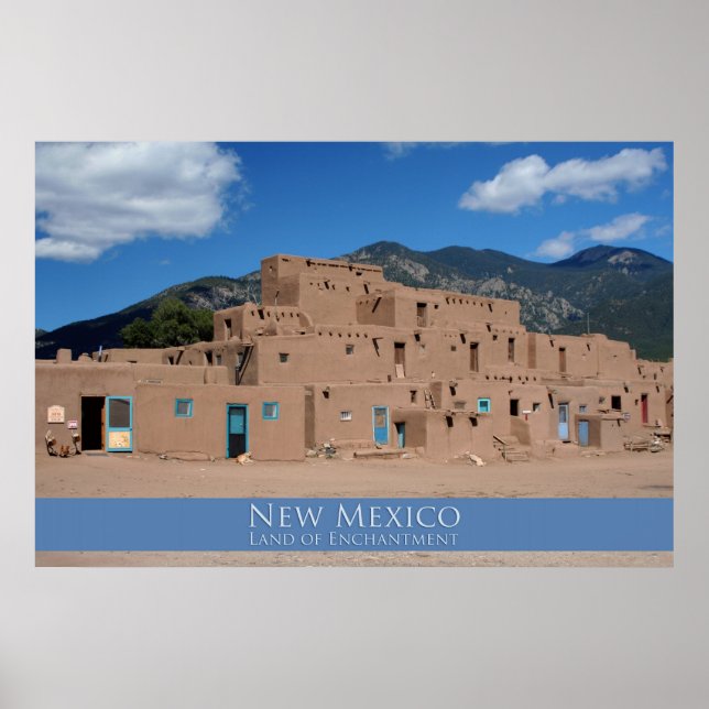 Poster Taos Pueblo (Devant)