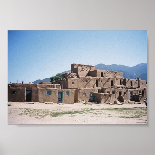 Poster Taos Pueblo au Nouveau-Mexique (Devant)