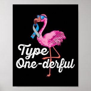 Poster Taperende Flamingo Mignon Incroyable Diabète de Ty