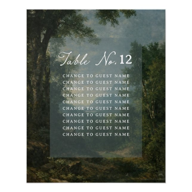 Poster Tapestry Blue Toile wedding table seating chart (Devant)