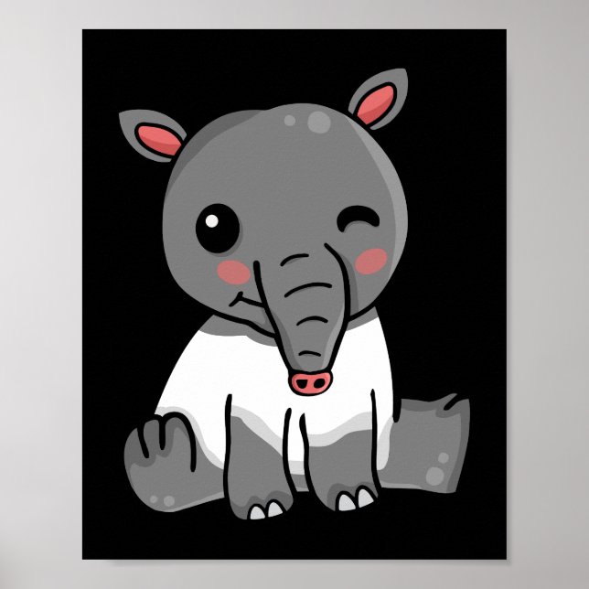 Poster Tapir Lover Enfants Cute Tapirus Femmes Tapir (Devant)