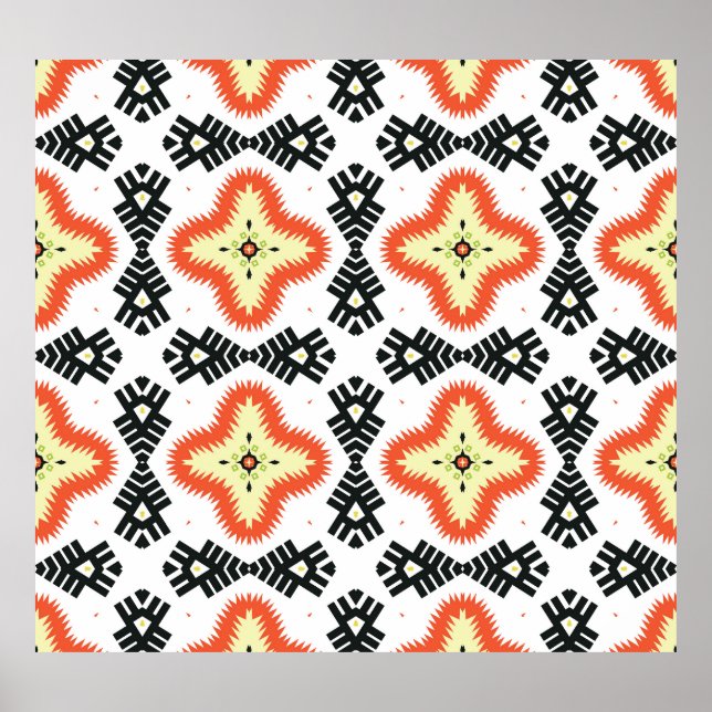 Poster Tapis lumineux : Ornement aztèque ethnique (Devant)