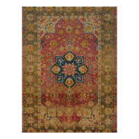 Tapis persan asiatique Kashan en or rouge
