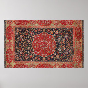 Poster Tapis Perse Antique Distress Vintage Art Motif