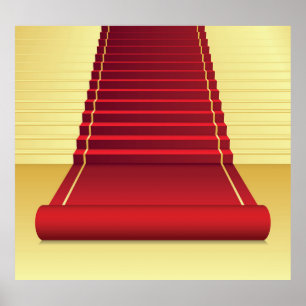 Poster Tapis rouge Elégance : Arrière - plan Vintage.