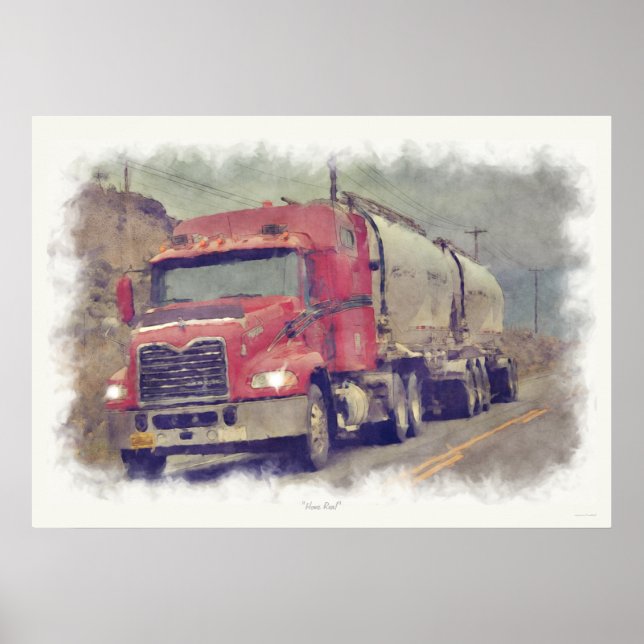 Poster Tapis rouge pour camion routier (Devant)