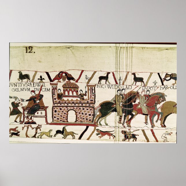 Poster Tapisserie de Bayeux Earl Harold au duc de Normand (Devant)