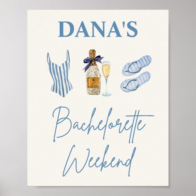 Poster Tapisserie de la soirée de bachelorette personnali (Devant)