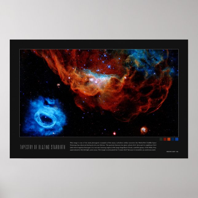 Poster Tapisserie de starbirth à lame (NGC 2014, NGC 2020 (Devant)