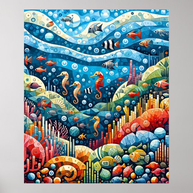 Poster Tapisserie océanique (Devant)