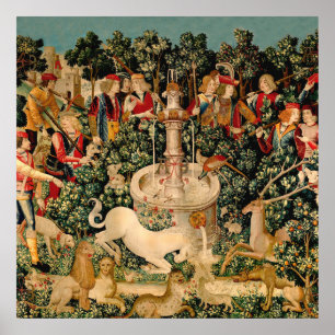 Poster Tapisseries Unicorne Trouvé Légende Mythe Art médi