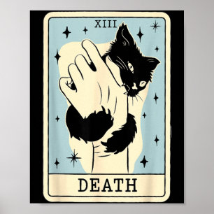 Poster Tarot Chat Noir Mort Halloween Sorcière Amateur de