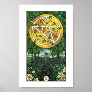 Poster Tarot en bois de Robin - as des pentagrammes