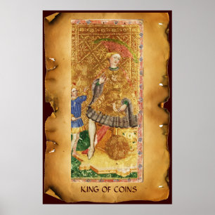 POSTER TAROTES DE RENAISSANCE ANTIQUE /ROI DES PIÈCES