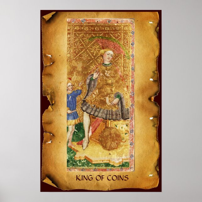 POSTER TAROTES DE RENAISSANCE ANTIQUE /ROI DES PIÈCES (Devant)