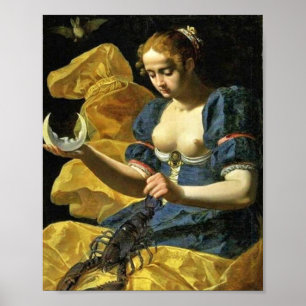 POSTER TAROTS ANCIENS RENAISSANCE 18 / LA LUNE