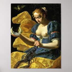 POSTER TAROTS ANCIENS RENAISSANCE 18 / LA LUNE