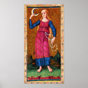 POSTER TAROTS ANCIENS RENAISSANCE 18 / LA LUNE