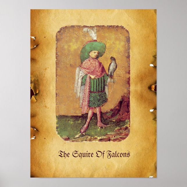 Poster Tarots de la cour antique allemande /Squire des fa (Devant)