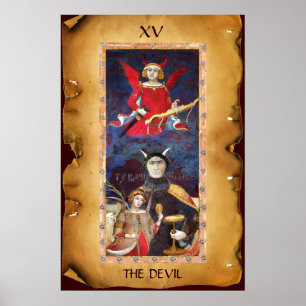 POSTER TAROTS DE RENAISSANCE ANTIQUE 15 / LE DIABLE