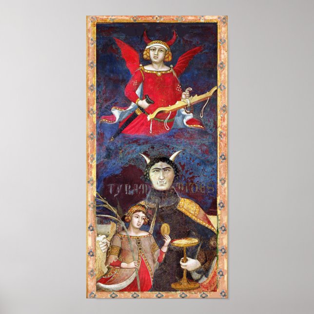 POSTER TAROTS DE RENAISSANCE ANTIQUE 15 / LE DIABLE (Devant)