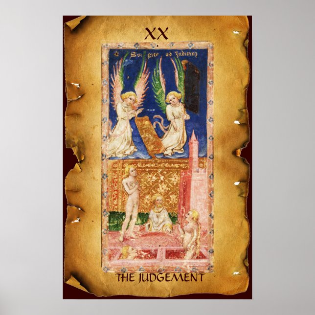 POSTER TAROTS DE RENAISSANCE ANTIQUE 20 / LE JUGEMENT (Devant)