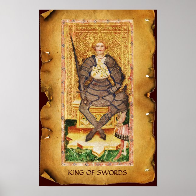 POSTER TAROTS DE RENAISSANCE ANTIQUE / ROI DES ÉPÈRES (Devant)