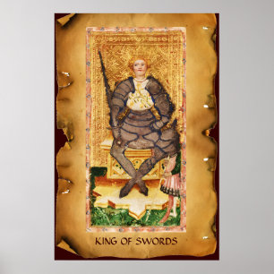 POSTER TAROTS DE RENAISSANCE ANTIQUE / ROI DES ÉPÈRES
