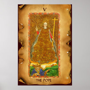 POSTER TAROTS DE RENAISSANCE ANTIQUE V / LE PAPE