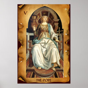 Poster TAROTS RENAISSANCE ANTIQUES 5/ LE PAPE Parchemin