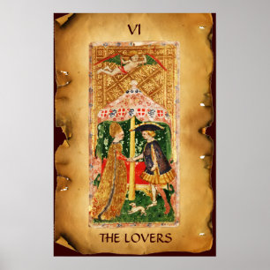 POSTER TAROTS RENAISSANCE ANTIQUES 6 / LES AMANTS