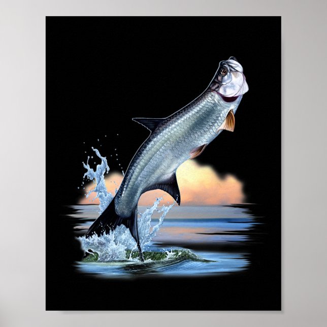 Poster Tarpon Fish Fresh Water Wildlife Hunting Fishing (Devant)