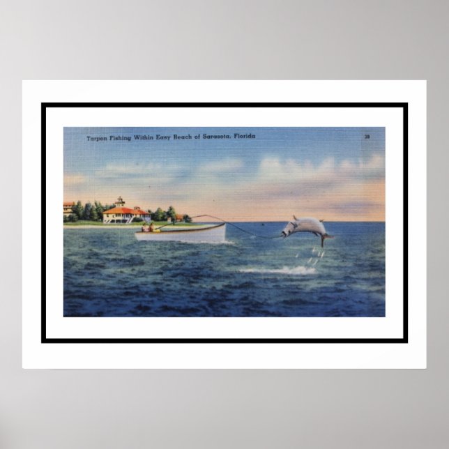 Poster Tarpon Fishing Sarasota 20x28 (Devant)