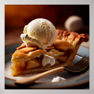 Poster Tarte aux pommes - Yummy Kitchen Wall Art