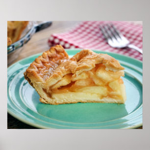 Poster Tarte de pomme fraîche cuite dans l'assiette