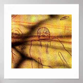 Poster tasilli, nord-afrique grotte dessin c.6000 bc