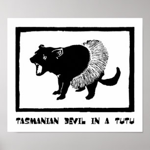 Poster Tasmanian Devil in a Tutu