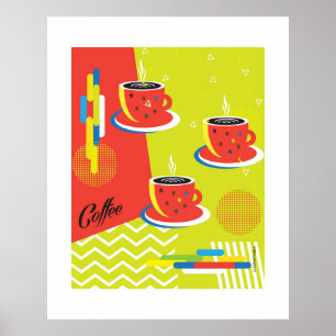 Poster Tasse à café abstraite Art contemporain tendance