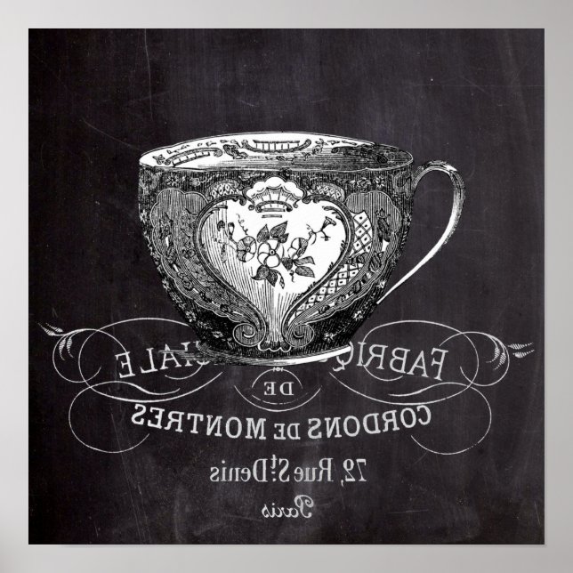 Poster Tasse à thé de la fête de thé Alice au pays des me (Devant)