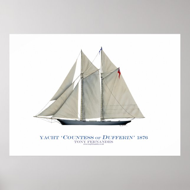 Poster tasse d'amérique yacht 'comtesse dufferin' (Devant)