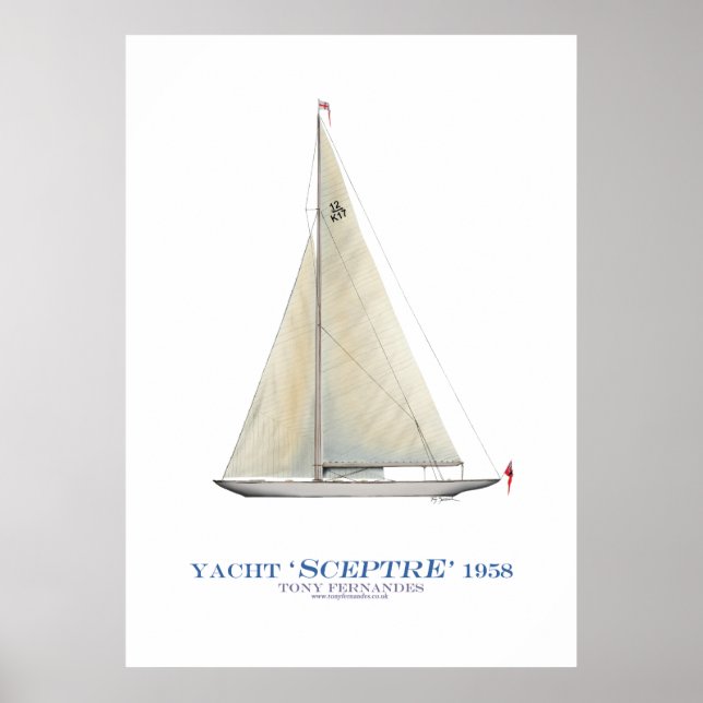 Poster tasse d'amérique yacht 'scepter', tony fernandes (Devant)