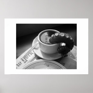 Poster Tasse de café avec la tentacule